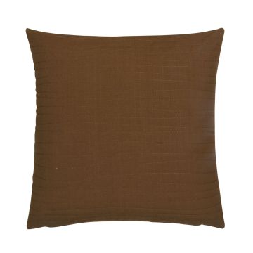 Decorative cushion SILENA, chocolate brown, decorative stitching, 18"x18"/45x45cm