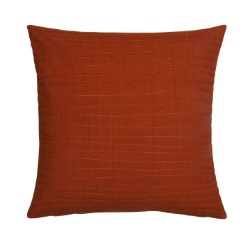 Decorative cushion SILENA, dark orange, decorative stitching, 18"x18"/45x45cm