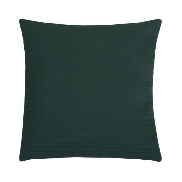 Decorative cushion SILENA, forest green, decorative stitching, 18"x18"/45x45cm