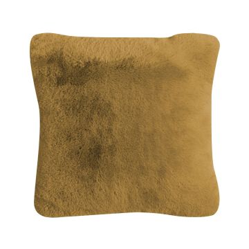 Cuddly cushion MAGALI, mustard yellow, 18"x18"/45x45cm