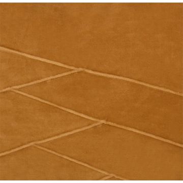 Cuddly velvet cushion NOELANI, diagonal decorative stitching, mustard yellow, 18"x18"/45x45cm