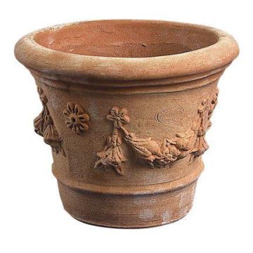Terracotta plant pot VONDAR with motif, handmade, 20"/51cm, Ø27"/69cm Terracotta plant pot VONDAR with motif, handmade, 20"/51cm, Ø27"/69cm