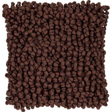 Cuddly cushion BOLKO, with structured surface, brown, 18"x18"/45x45cm Cuddly cushion BOLKO, with structured surface, brown, 18"x18"/45x45cm
