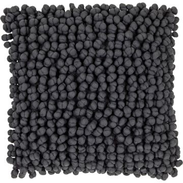 Cuddly cushion BOLKO, with structured surface, dark grey, 18"x18"/45x45cm Cuddly cushion BOLKO, with structured surface, dark grey, 18"x18"/45x45cm