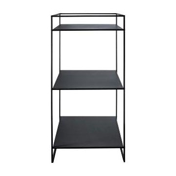 QUIANA industrial metal shelving unit, 5 shelves, black, 100x100x200cm