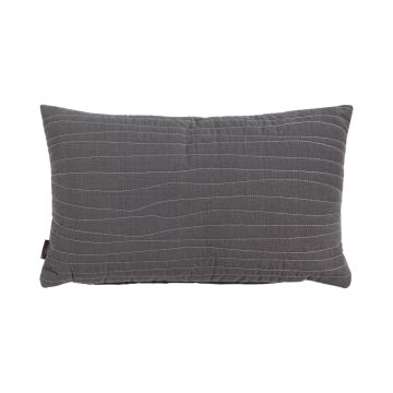 Decorative cushion SILENA, dark grey, decorative stitching, 20"x12"/50x30cm