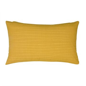 Decorative cushion SILENA, honey yellow, decorative stitching, 20"x12"/50x30cm
