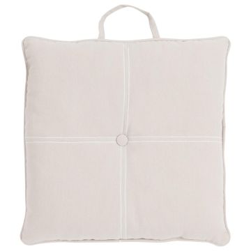 Seat cushion VALENDA, cream, with button and handle, 16"x16"/40x40cm