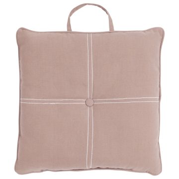 Seat cushion VALENDA, light brown, with button and handle, 16"x16"/40x40cm
