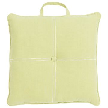 Seat cushion VALENDA, lime green, with button and handle, 16"x16"/40x40cm