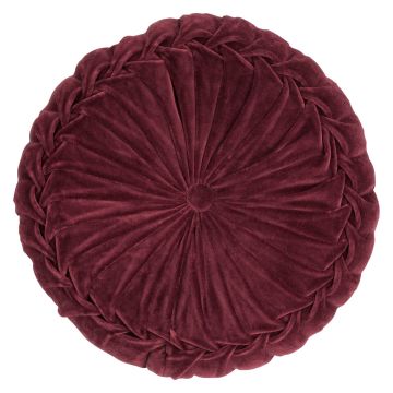 Round seat cushion BELLONA, burgundy, 4"x16"/10x40cm