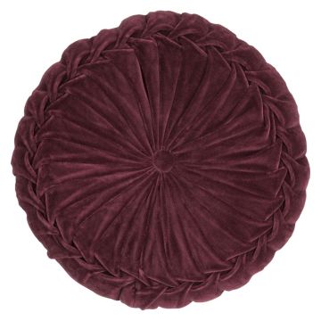 Round seat cushion BELLONA, burgundy, 4"x24"/10x60cm