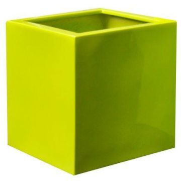 Flower pot DILLY made of fiberstone, glossy, lime green, 20"x20"x20"/50x50x50cm Flower pot DILLY made of fiberstone, glossy, lime green, 20"x20"x20"/50x50x50cm