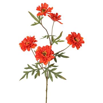 Artificial branch Chrysanthemum PRUDENCE, Eco Collection, red-orange, 30"/75cm, Ø2"-2.6"/5-6,5cm