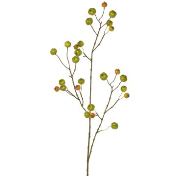 Decorative branch of ornamental apple NONGIH with fruit, green-orange, 90cm