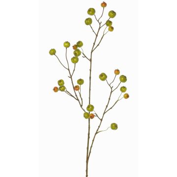 Decorative branch of ornamental apple NONGIH with fruit, green-orange, 35"/90cm