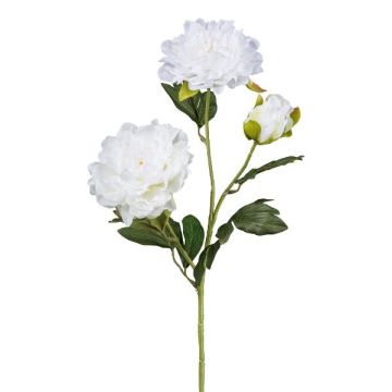 Artificial peony branch SLORMEK, white, 26"/65cm Artificial peony branch SLORMEK, white, 26"/65cm