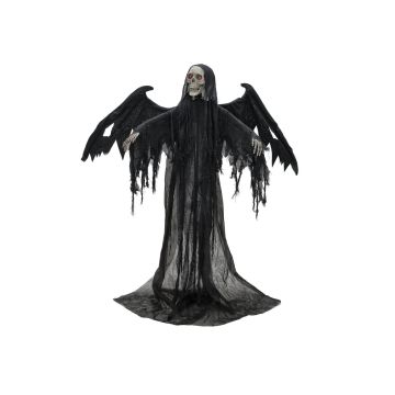Halloween animated angel of death skeleton WOTAN with wings, creepy laugh and movement function, LEDs, 16"x3ftx6ft/40x100x175cm Halloween animated angel of death skeleton WOTAN with wings, creepy laugh and movement function, LEDs, 16"x3ftx6ft/40x100x175cm