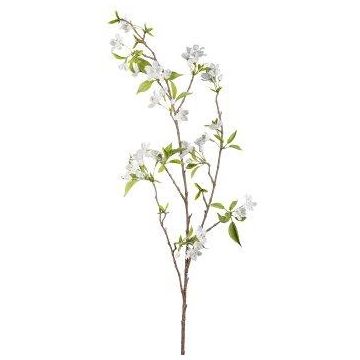 Decorative pear blossom branch SLOFEN with flowers, white, 4ft/115cm