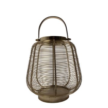 CONSTANTINE aluminium lantern with handle, gold, 20cm, Ø23cm CONSTANTINE aluminium lantern with handle, gold, 20cm, Ø23cm