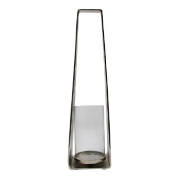MORGANNE aluminium lantern with handle, silver, 20x16x78cm MORGANNE aluminium lantern with handle, silver, 20x16x78cm