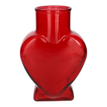 FILIPA heart-shaped decorative glass vase, with base, red-transparent, 15.5 x 8 x 22 cm FILIPA heart-shaped decorative glass vase, with base, red-transparent, 15.5 x 8 x 22 cm
