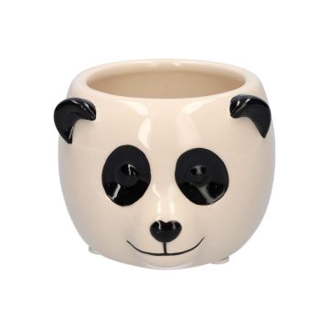 KIRINA Panda ceramic plant pot, white and black, 9.3 x 8.4 x 6.5 cm