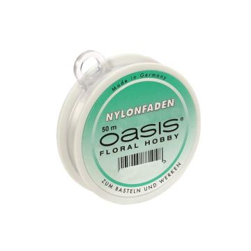 OASIS® nylon cord, transparent, 164ft/50m, Ø0.5mm