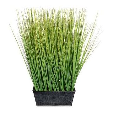 Artificial grass Fountain grass LOPIMA in zinc planter, green, 18"/45cm