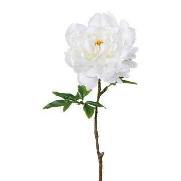 Plastic flower Peony GLOUT, white, 26"/65cm