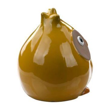 Ceramic owl figurine LETRY, mustard yellow, 8"x7.5"x9"/20x19x22cm Ceramic owl figurine LETRY, mustard yellow, 8"x7.5"x9"/20x19x22cm
