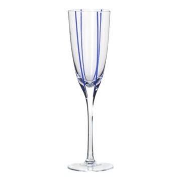 OCTAVIUS champagne glass with stripes, blue-clear, 25 cm, Ø 7.5 cm OCTAVIUS champagne glass with stripes, blue-clear, 25 cm, Ø 7.5 cm