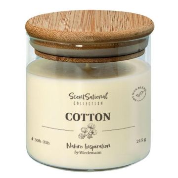 Scented candle FERDINANDINE in a glass jar, cotton, soya wax blend, ivory, 3.1"/8cm, Ø3.1"/8cm, 30h - Made in Germany Scented candle FERDINANDINE in a glass jar, cotton, soya wax blend, ivory, 3.1"/8cm, Ø3.1"/8cm, 30h - Made in Germany