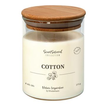 Scented candle FERDINANDINE in a glass jar, cotton, soya wax blend, ivory, 3.9"/10cm, Ø3.1"/8cm, 40h - Made in Germany Scented candle FERDINANDINE in a glass jar, cotton, soya wax blend, ivory, 3.9"/10cm, Ø3.1"/8cm, 40h - Made in Germany