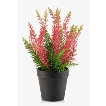 Faux heather ELSAWO in a decorative pot, crossdoor, pink, 12"/30cm
