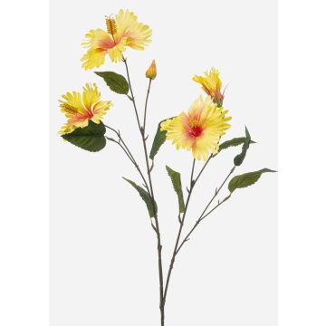 Artificial hibiscus branch TRUGEN with flowers, yellow-pink, 85 cm Artificial hibiscus branch TRUGEN with flowers, yellow-pink, 85 cm