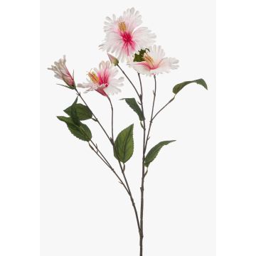 Artificial hibiscus branch TRUGEN with flowers, white-pink, 85 cm Artificial hibiscus branch TRUGEN with flowers, white-pink, 85 cm
