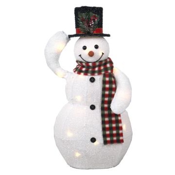 COLWOOD decorative snowman figure with motion function, LEDs, white-red-black, 30cm