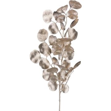 Decorative eucalyptus branch DRAVEL, champagne, 30"/75cm Decorative eucalyptus branch DRAVEL, champagne, 30"/75cm