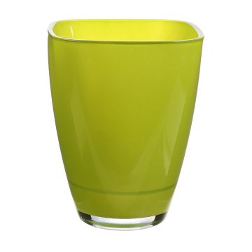 Square vase YULE made of glass, apple-green, 5.3"x5.3"x7"/13,5x13,5x17cm Square vase YULE made of glass, apple-green, 5.3"x5.3"x7"/13,5x13,5x17cm
