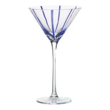 OCTAVIUS martini glass with stripes, blue-clear, 21 cm, Ø12 cm OCTAVIUS martini glass with stripes, blue-clear, 21 cm, Ø12 cm