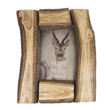 Mango wood picture frame HENDRIKJE, tree-trunk look, brown, 31 x 26 x 3 cm