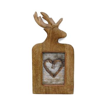 BJÖRN mango wood picture frame, stag motif, brown, 41 x 22 x 2.5 cm