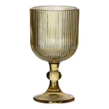 GENOVEFA wine glass with ridges, amber-clear, 16cm, Ø9cm GENOVEFA wine glass with ridges, amber-clear, 16cm, Ø9cm