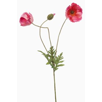 Artificial poppy branch SCHUNRA, pink, 30"/75cm