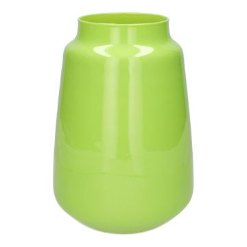 Glass flower vase FLORINI, apple green frosted, 10"/24.2cm, Ø6.7"/17cm Glass flower vase FLORINI, apple green frosted, 10"/24.2cm, Ø6.7"/17cm