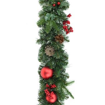 Foam fir garland VISALIA, green, with fruit, 6ft/180cm, Ø12"/30cm Foam fir garland VISALIA, green, with fruit, 6ft/180cm, Ø12"/30cm