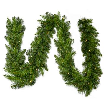 OXNARD plastic fir garland, green, LEDs, 275 cm, Ø25 cm OXNARD plastic fir garland, green, LEDs, 275 cm, Ø25 cm