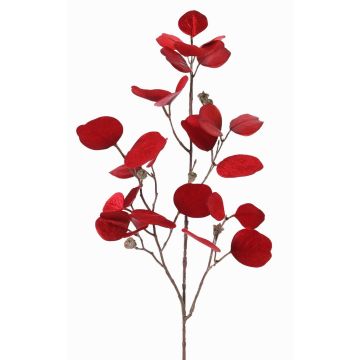 Artificial eucalyptus branch INDALA with fruit, red, 33"/85cm Artificial eucalyptus branch INDALA with fruit, red, 33"/85cm