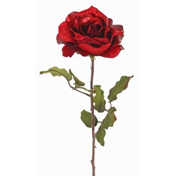 Velvet artificial rose SINDALA, red, 24"/60cm, Ø4.7"/12cm Velvet artificial rose SINDALA, red, 24"/60cm, Ø4.7"/12cm